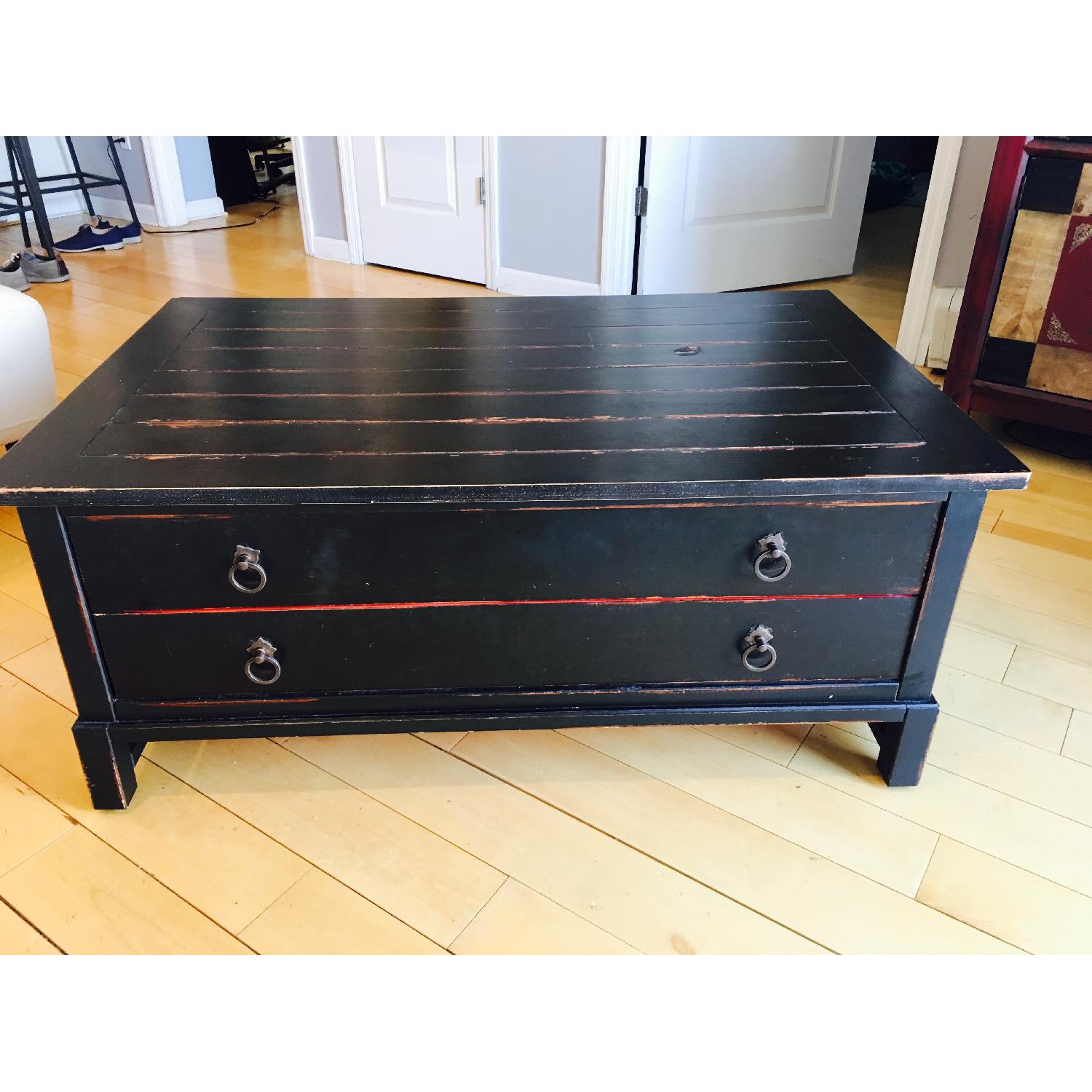 Pier 1 Black & Red Coffee Table - image-1