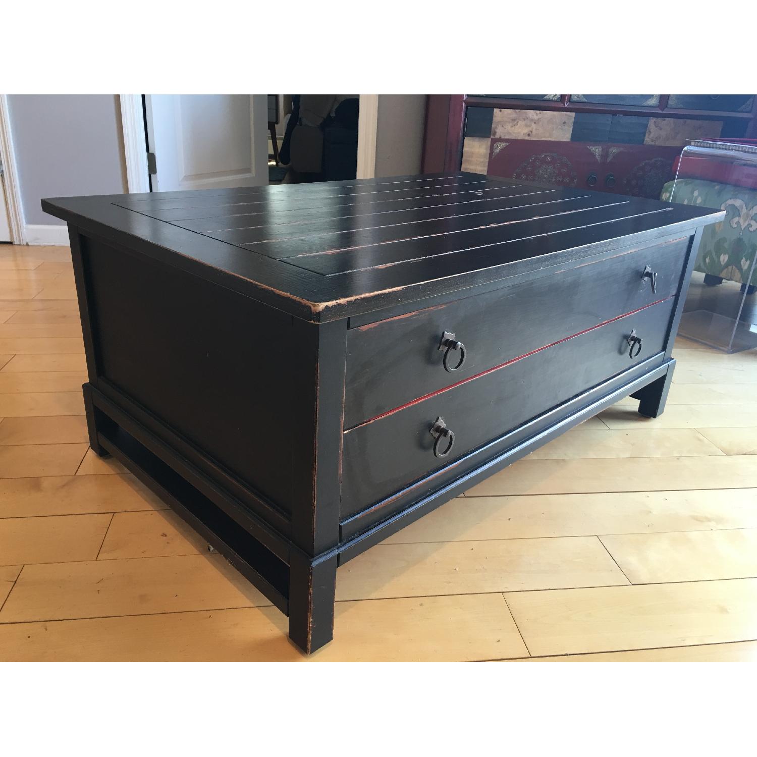 Pier 1 Black & Red Coffee Table - image-2