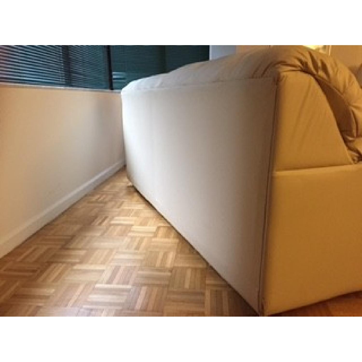 Beige Leather Sleeper Sofa - image-3