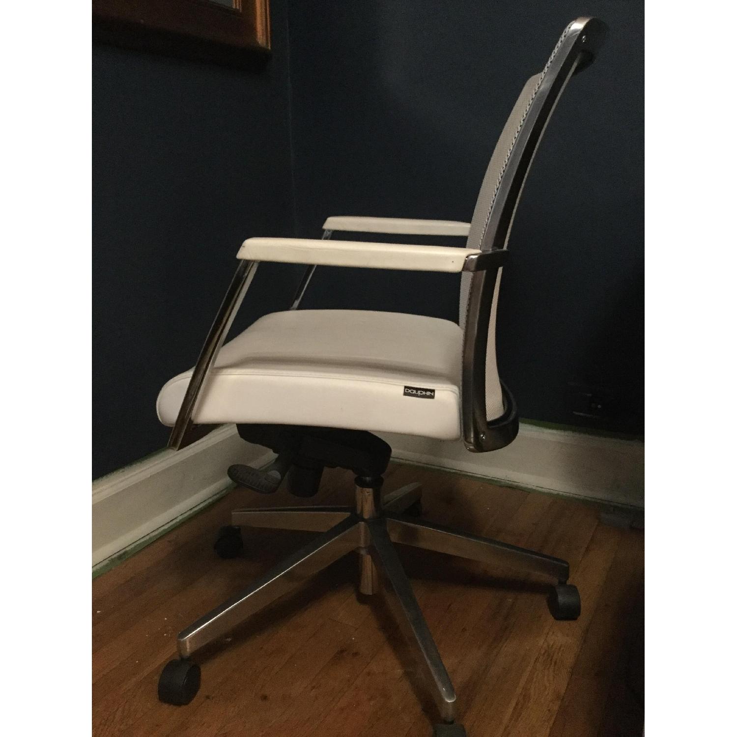 Dauphin White Leather Office Chair - image-2
