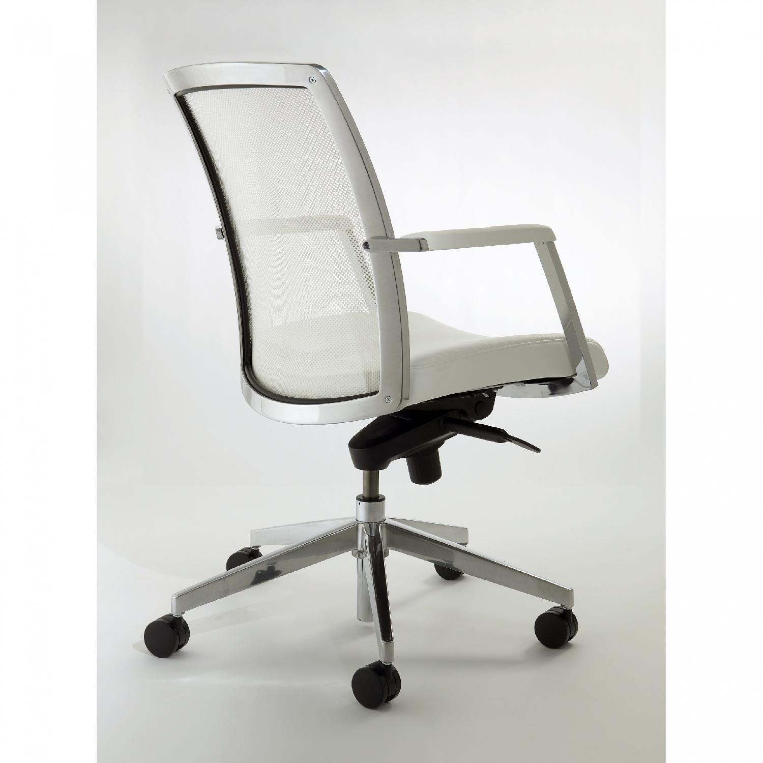 Dauphin White Leather Office Chair - image-7