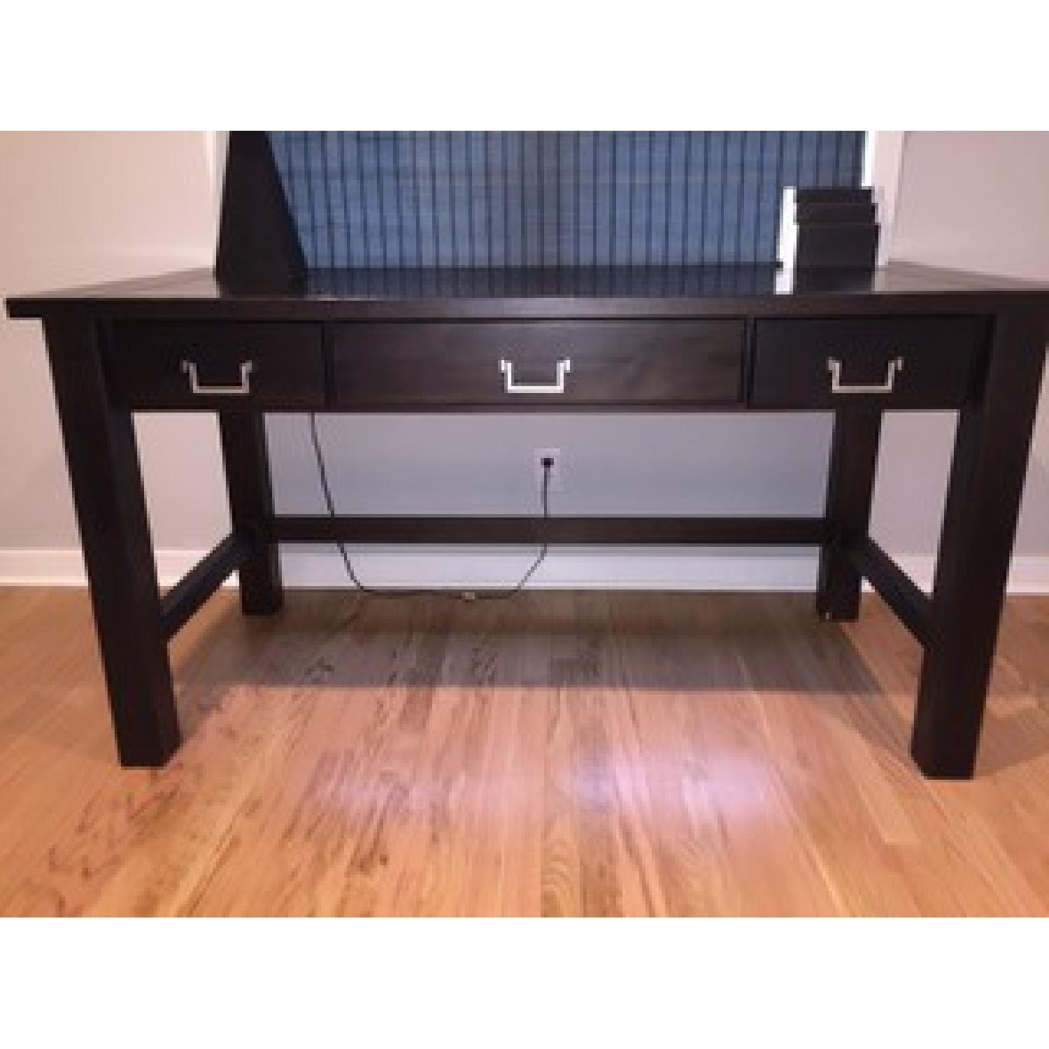 Dark Brown Wood Desk - image-1