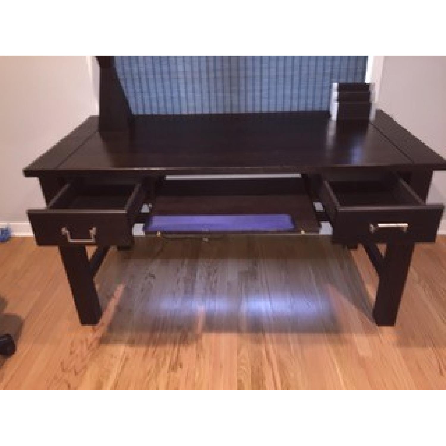 Dark Brown Wood Desk - image-2