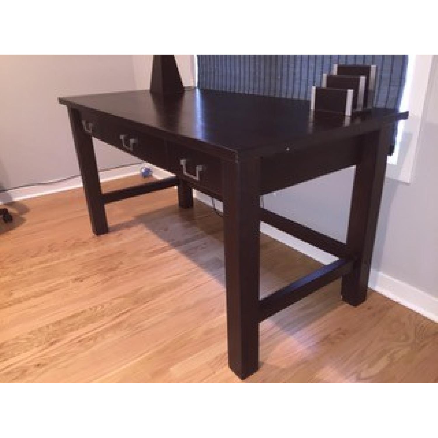 Dark Brown Wood Desk - image-3