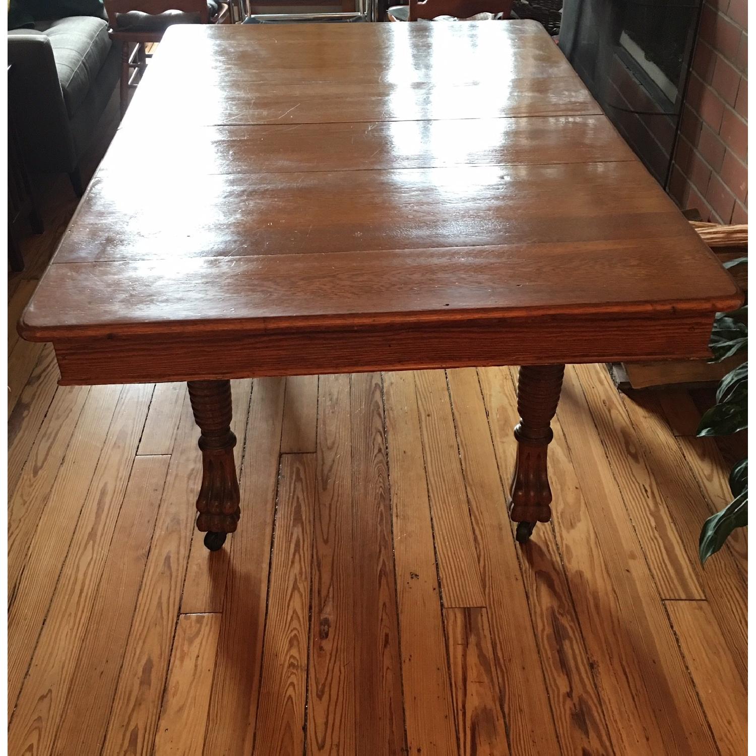 Vintage Oak Dining Room Table - AptDeco