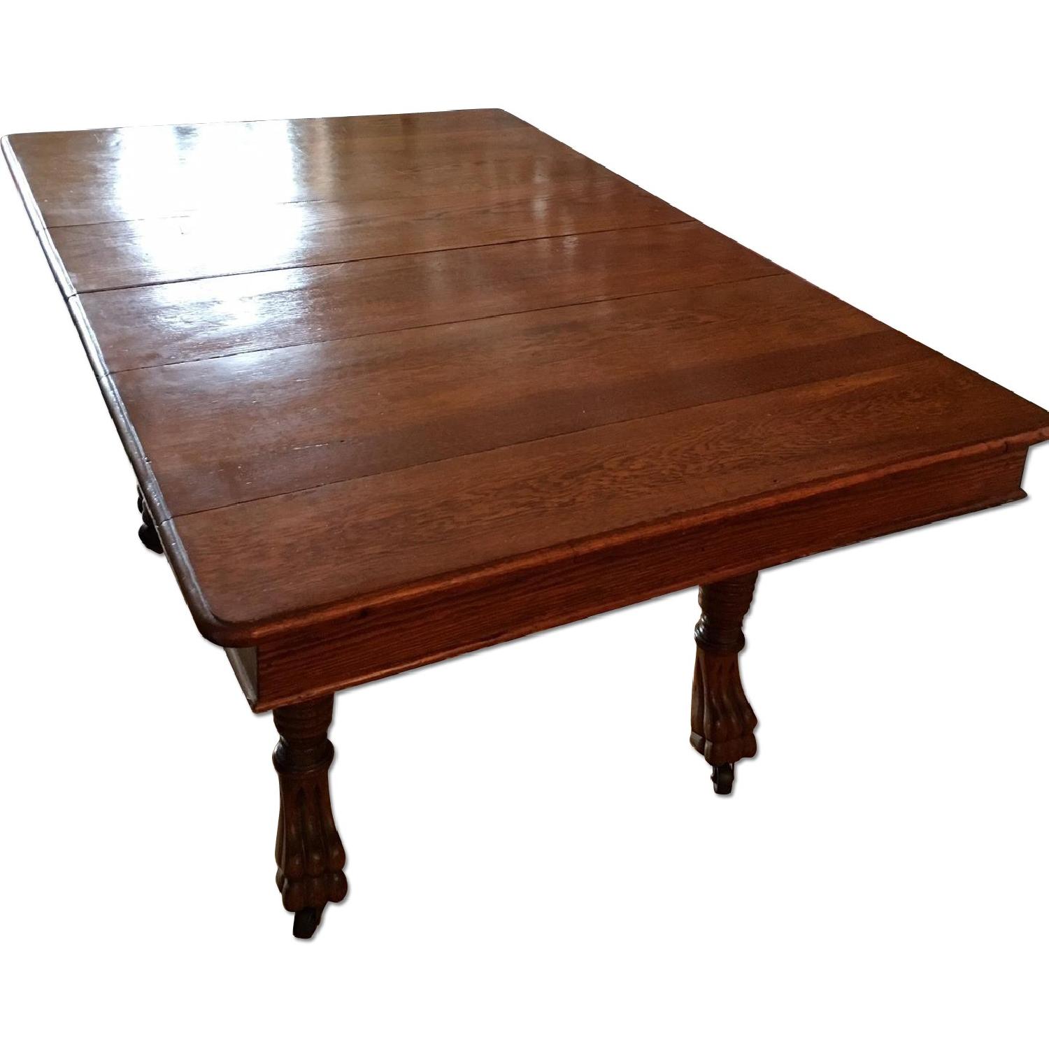 Vintage Oak Dining Room Table - AptDeco
