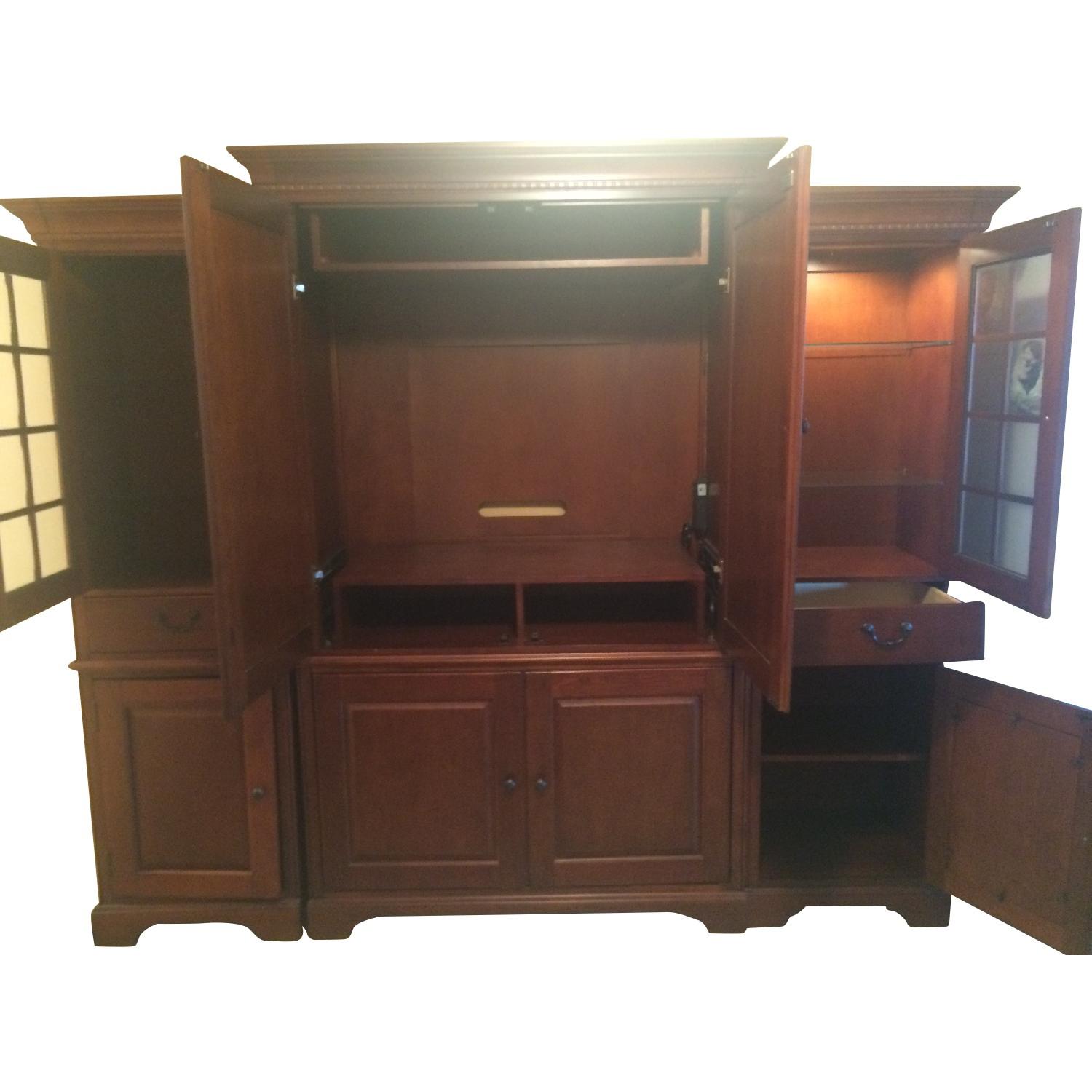Wood Entertainment Center - AptDeco