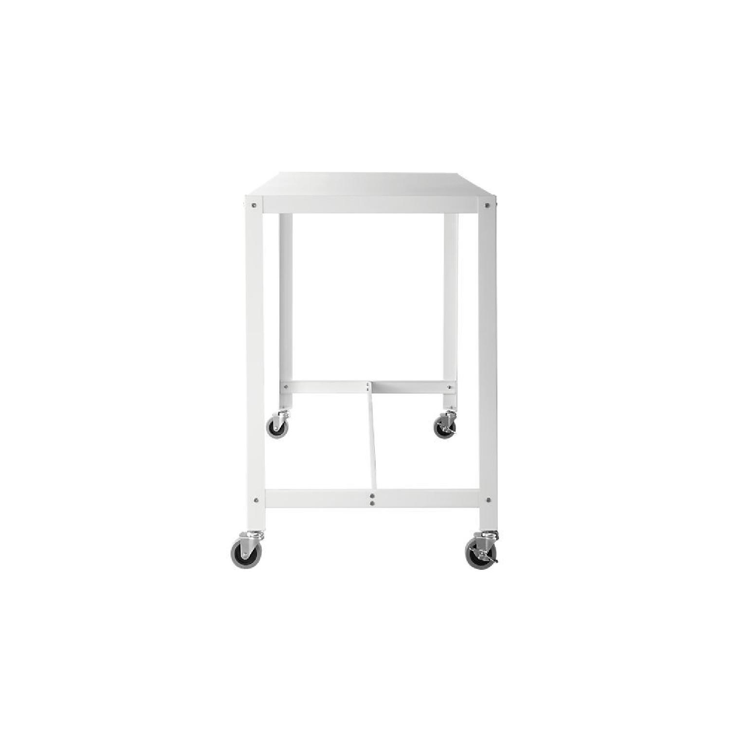CB2 Go-Cart White Rolling Counter Table/Stand Up Desk - image-2