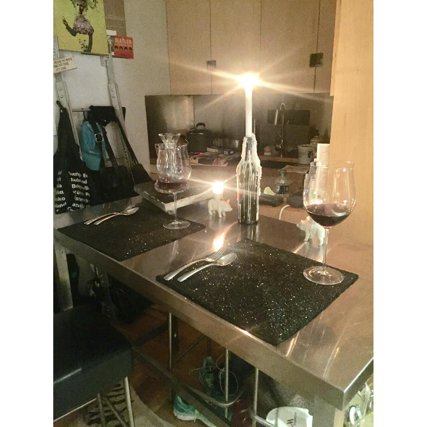 Ikea Stainless Steel Bar Table w/ 4 Stools - image-1