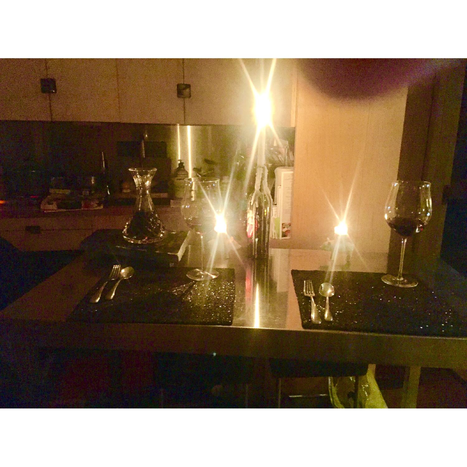 Ikea Stainless Steel Bar Table w/ 4 Stools - image-3