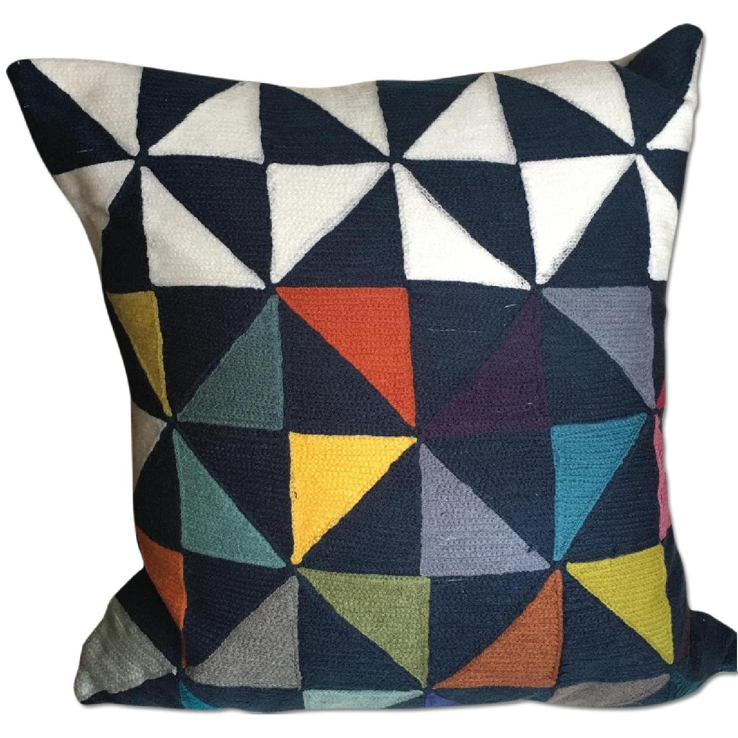 West Elm Wallace Sewell Multi Pinwheel Crewel Pillow Cover Aptdeco