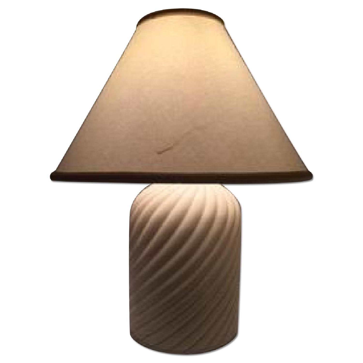 Off White Porcelain Table Lamp AptDeco