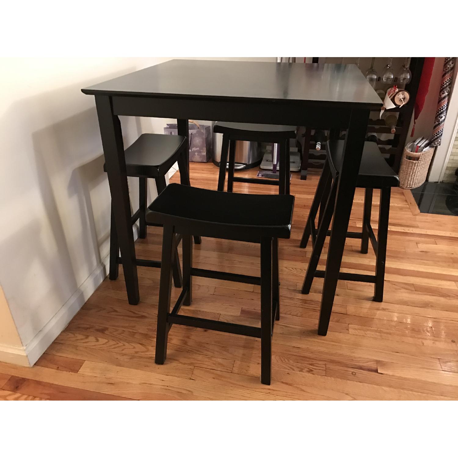 Ashley's Black Kitchen Table w/ 4 Stools - image-2