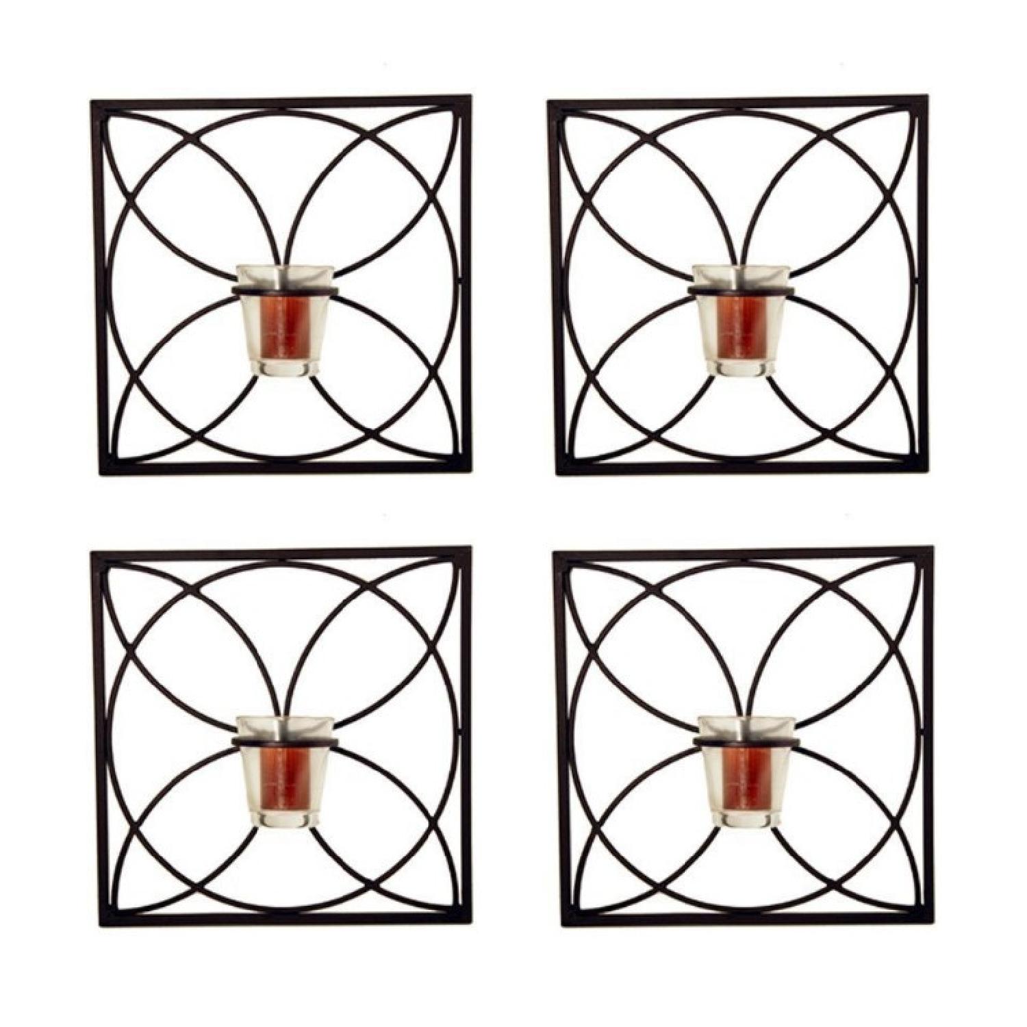 San Miguel Marakesh Wrought Iron Candle Holder Wall Sconces - AptDeco