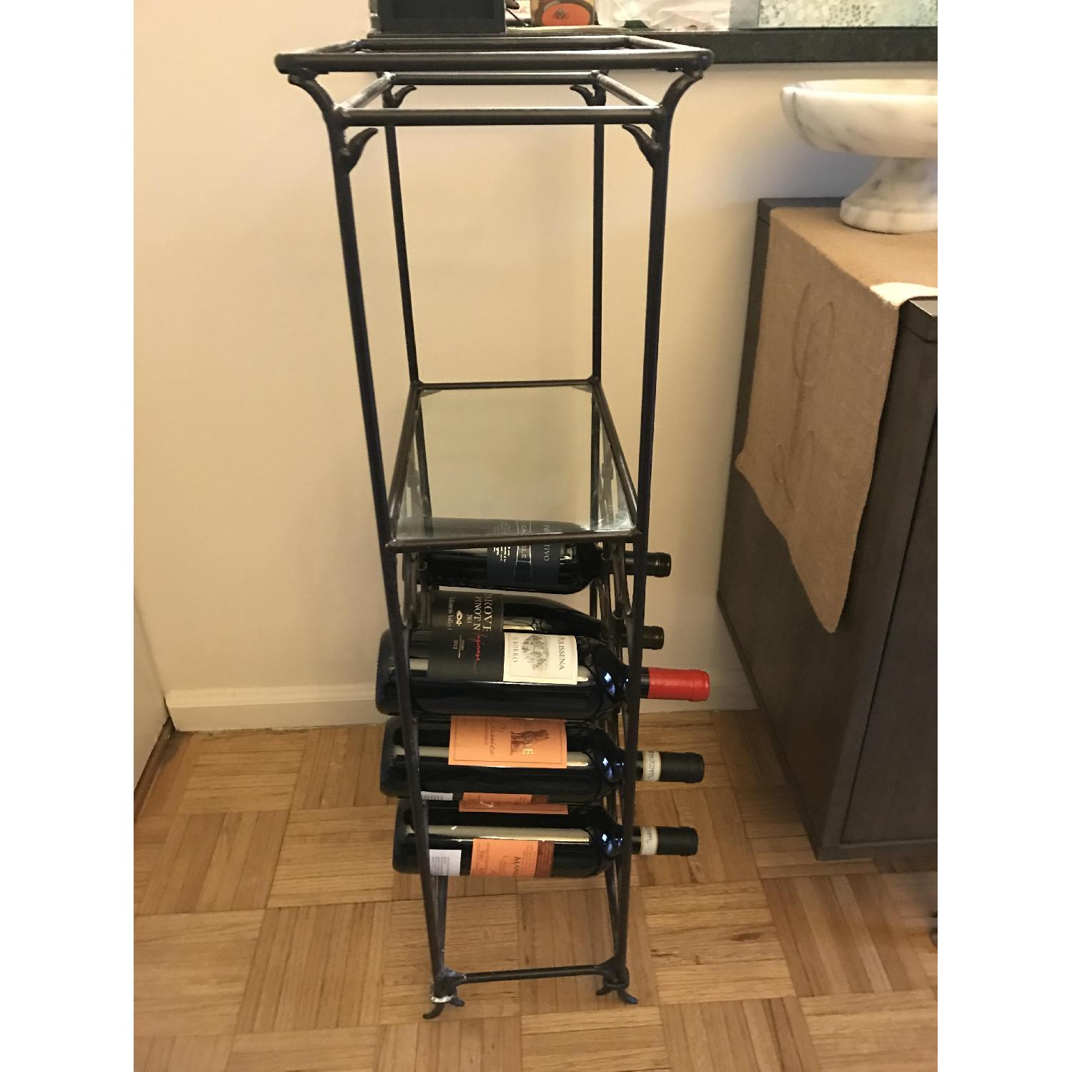 Pottery Barn Glass Wine Rack in Dark Bronze - image-2