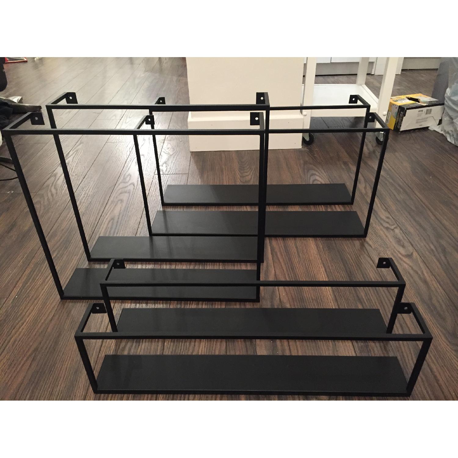 CB2 Industrial Floating Shelves in Matte Black AptDeco