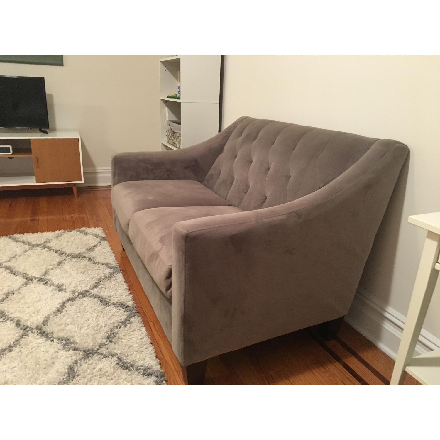Macy's Chloe Grey Velvet Tufted Loveseat - image-4