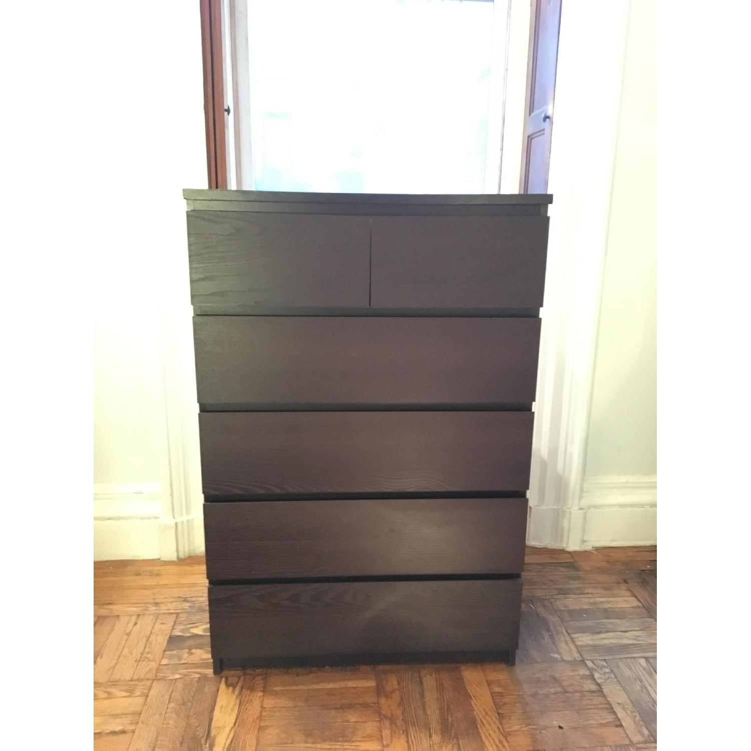 Ikea Malm Dark Wood Dresser - image-1