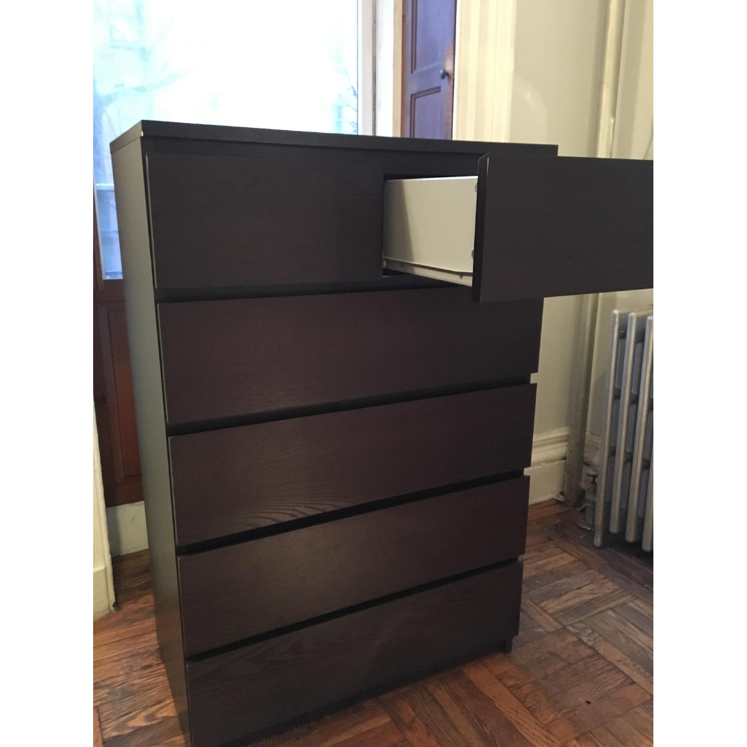 Ikea Malm Dark Wood Dresser - image-2