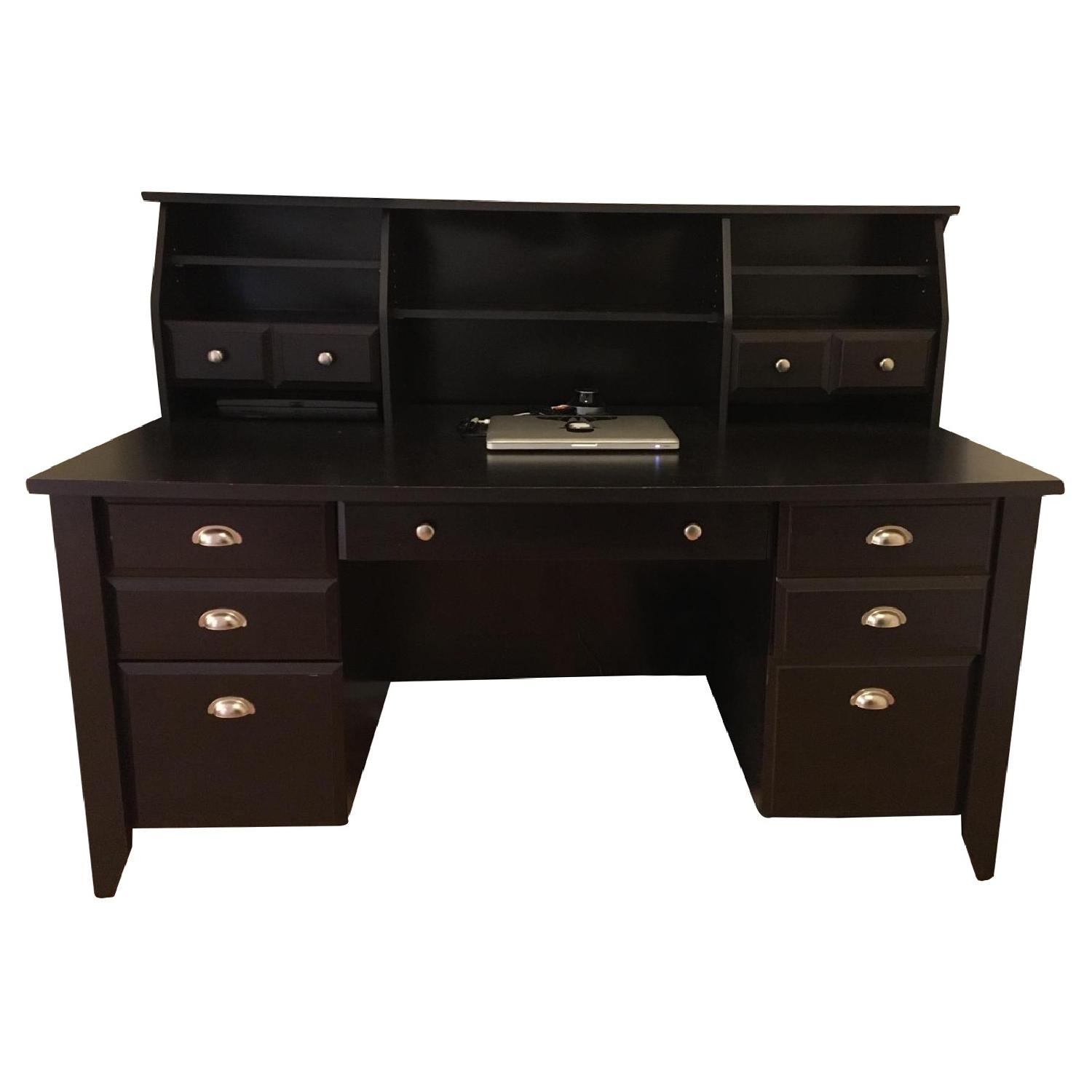 Sauder Executive Desk w/ Matching Hutch - image-0