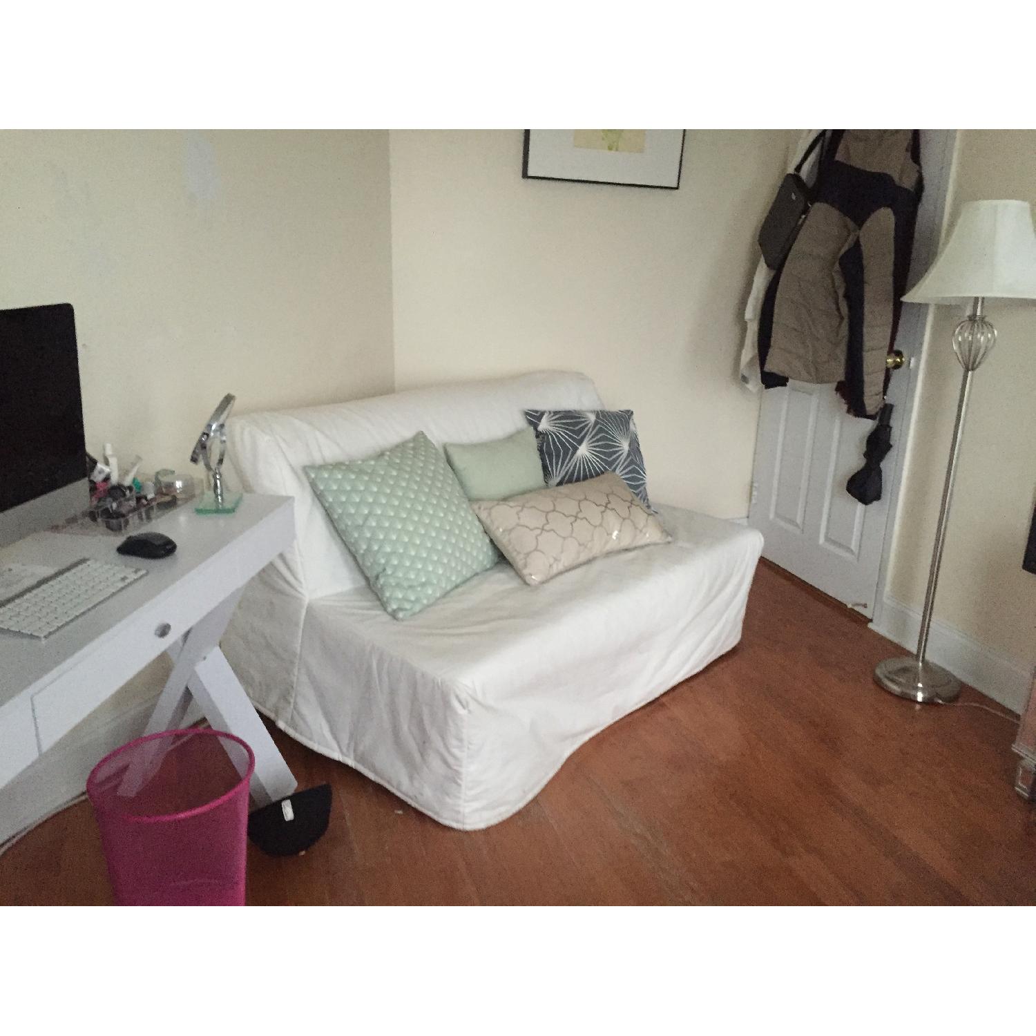 Ikea Lycksele Lovas White Sofa Bed - image-2