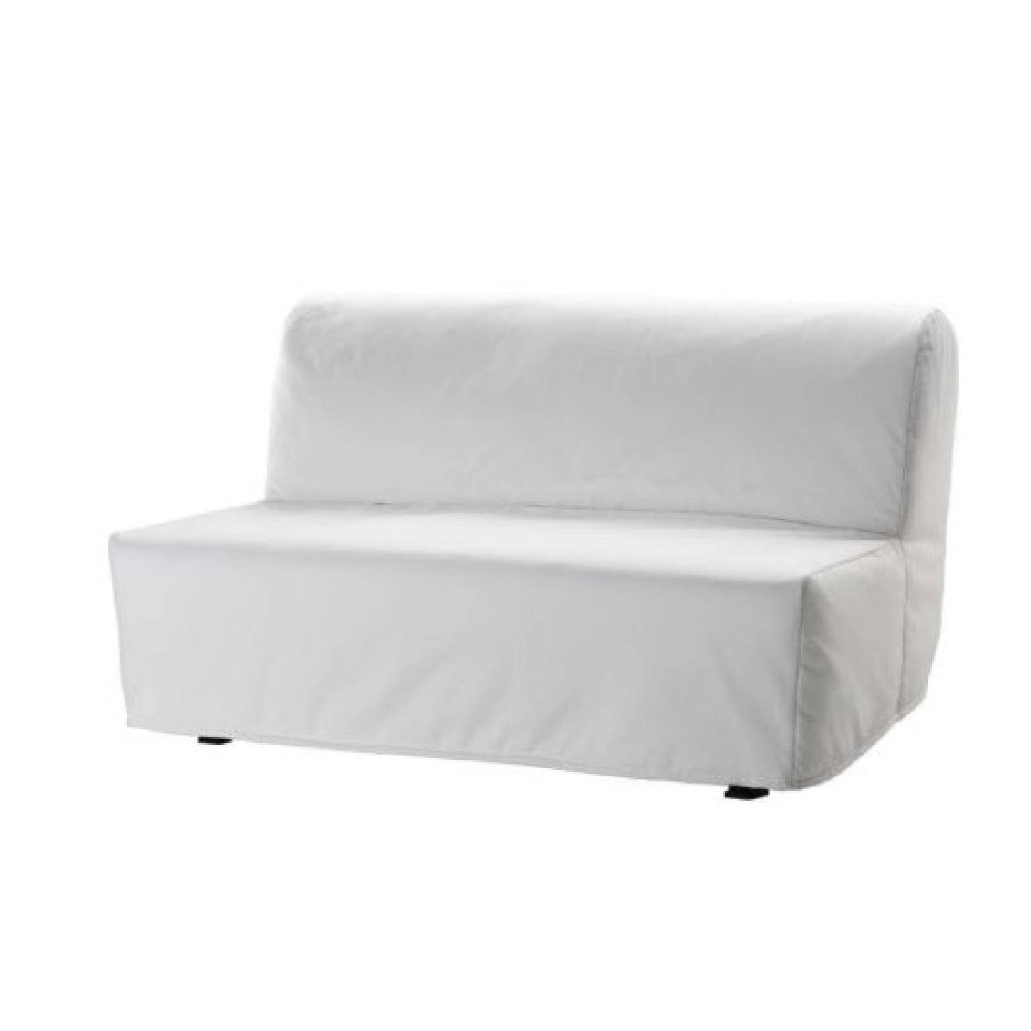 Ikea Lycksele Lovas White Sofa Bed - image-3