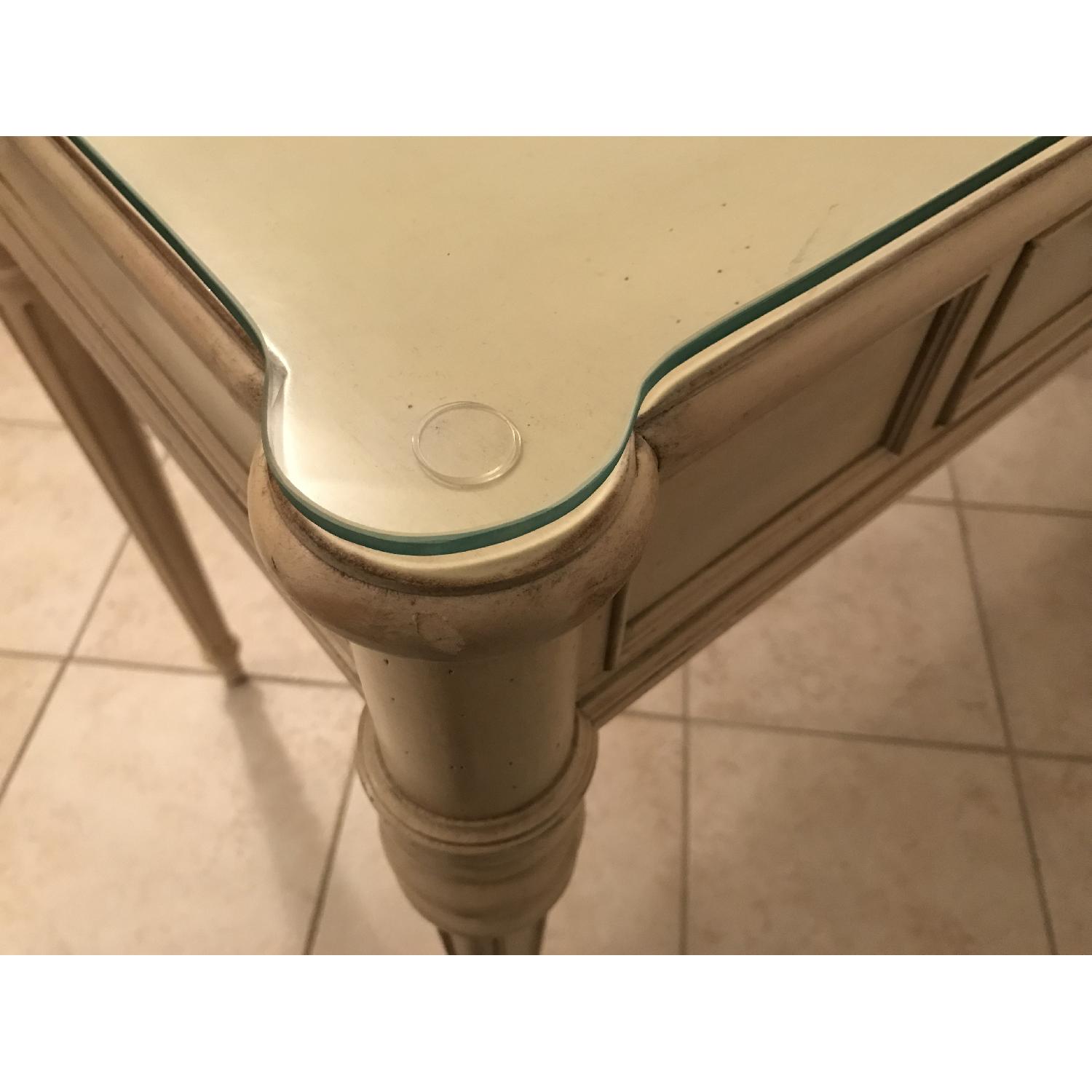 Ethan Allen Emily Petite Desk in Water Lilly w/ Glass Topper - image-5