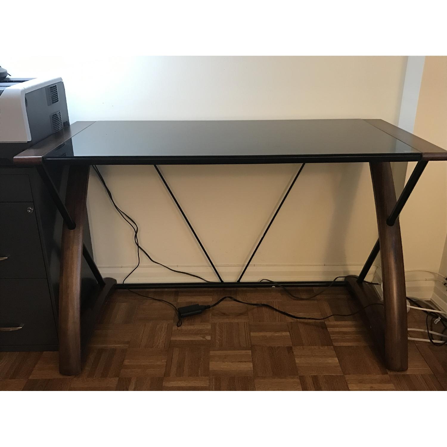 Staples Office Desk w/ Tempered Glass - image-3