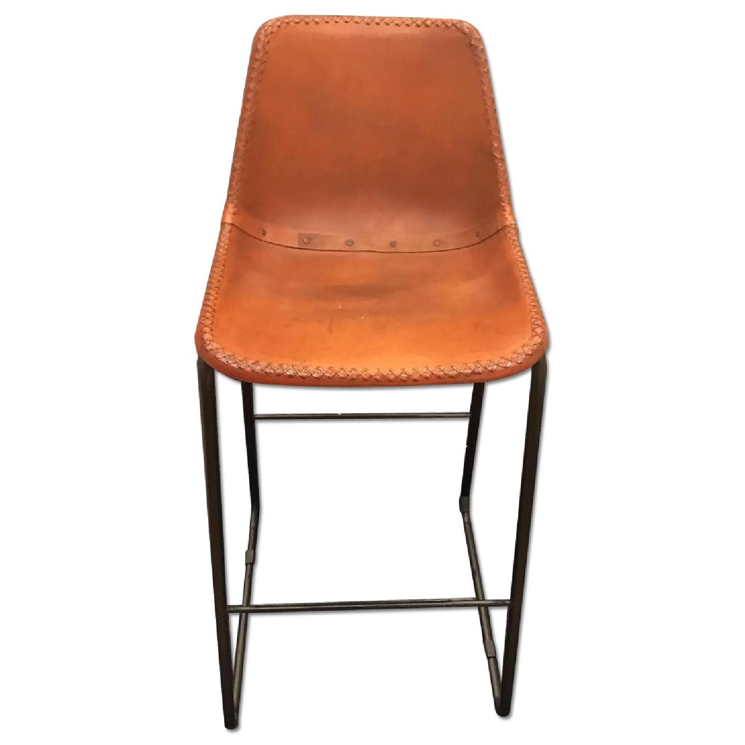 CB2 Roadhouse Leather Bar Stools AptDeco