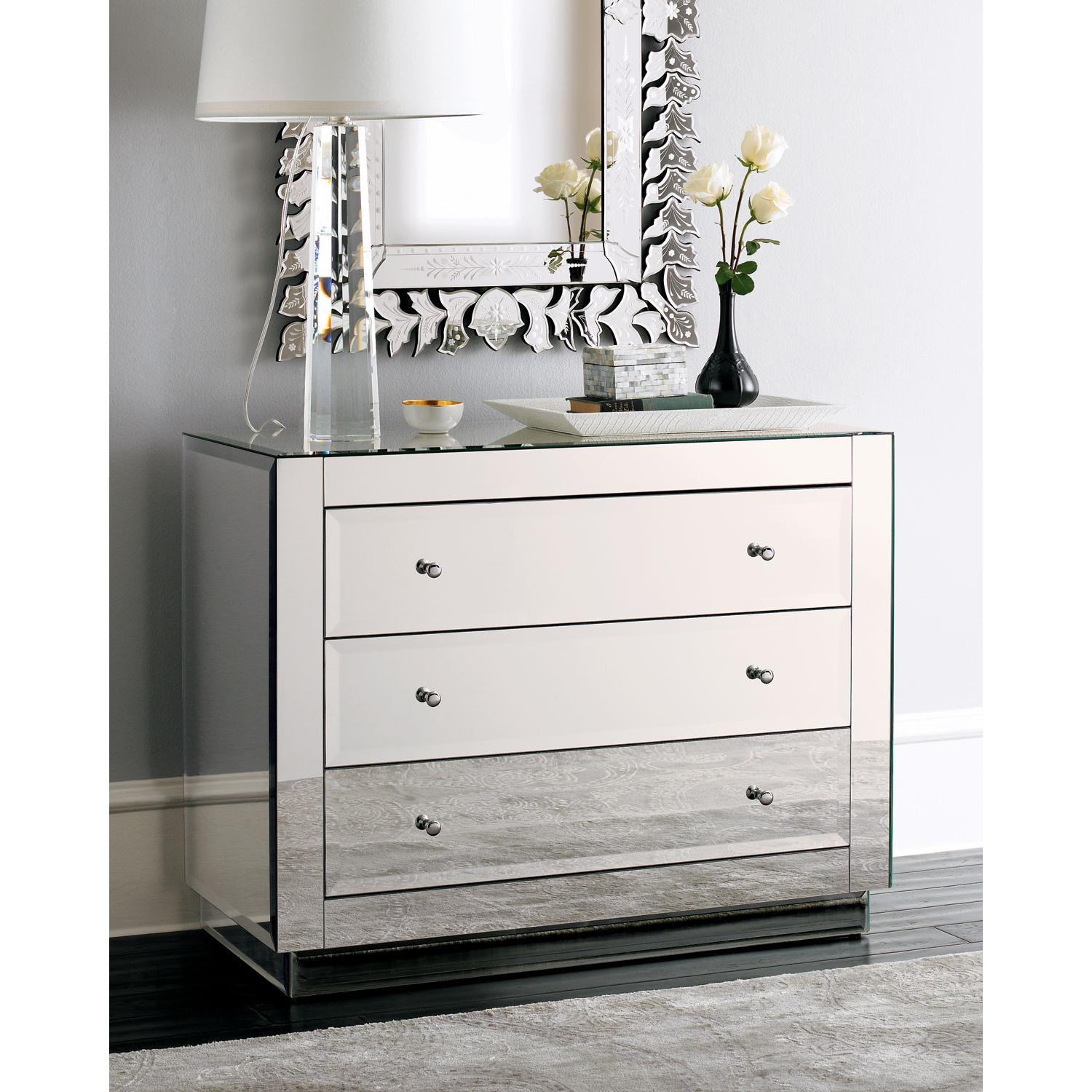 Horchow Ryan Mirrored Chest/Dresser - image-1