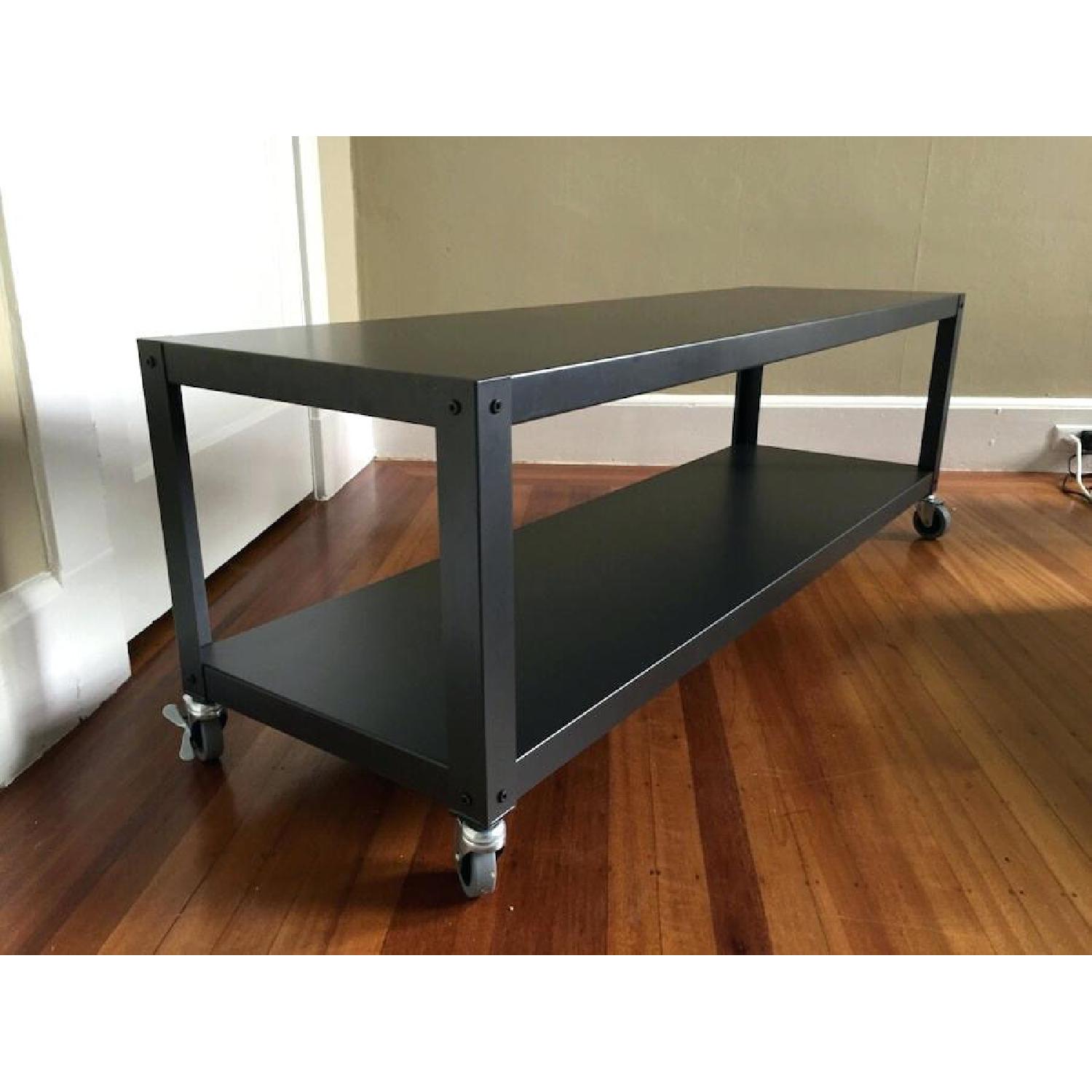 CB2 Go-Cart Rolling Media Stand - image-1