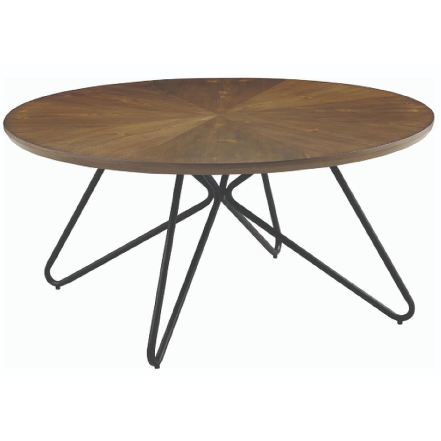 Round Coffee Table w/ Hairpin Legs AptDeco