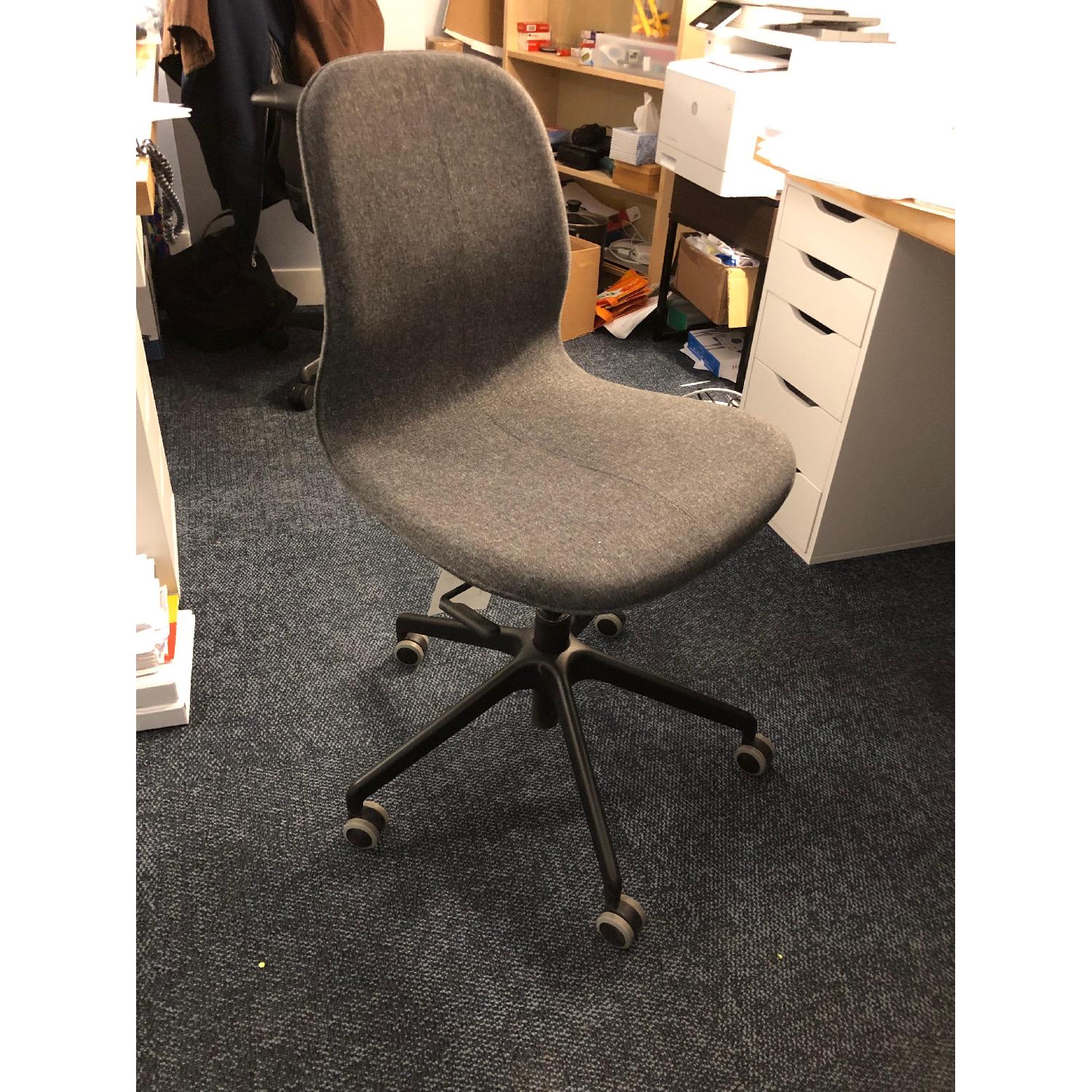 Ikea Gunnared Dark Gray Swivel Desk Chairs - image-1