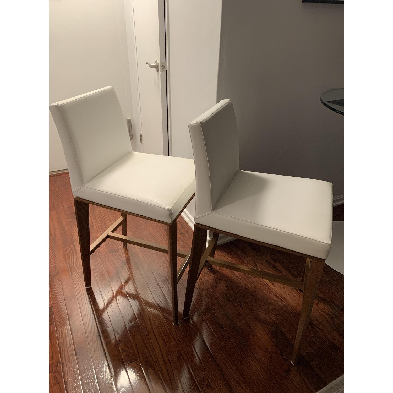 Calligaris Bess White Leather Counter Chairs - image-2