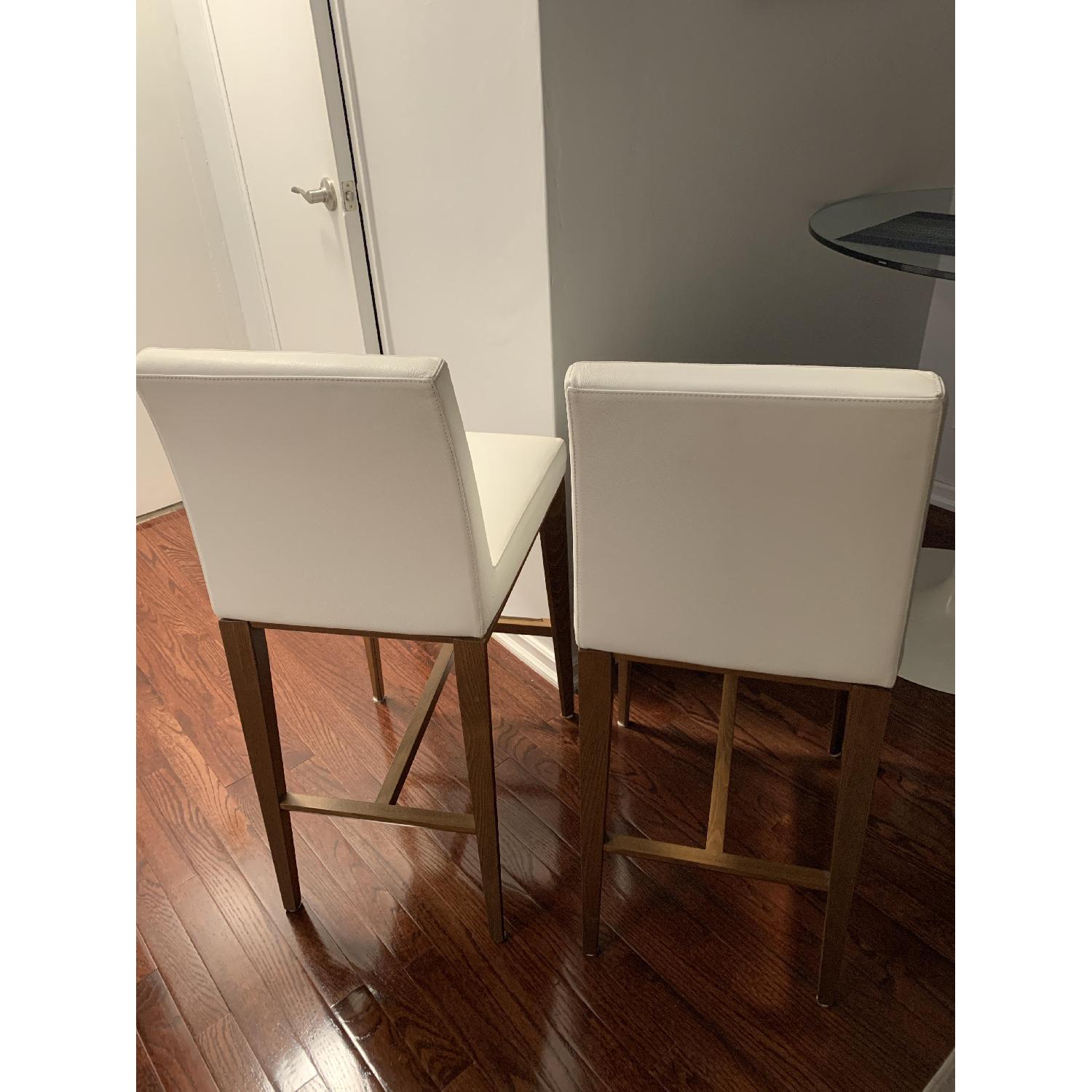 Calligaris Bess White Leather Counter Chairs - image-3