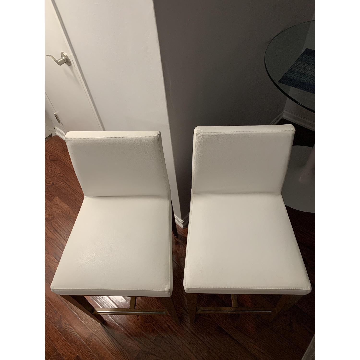 Calligaris Bess White Leather Counter Chairs - image-4