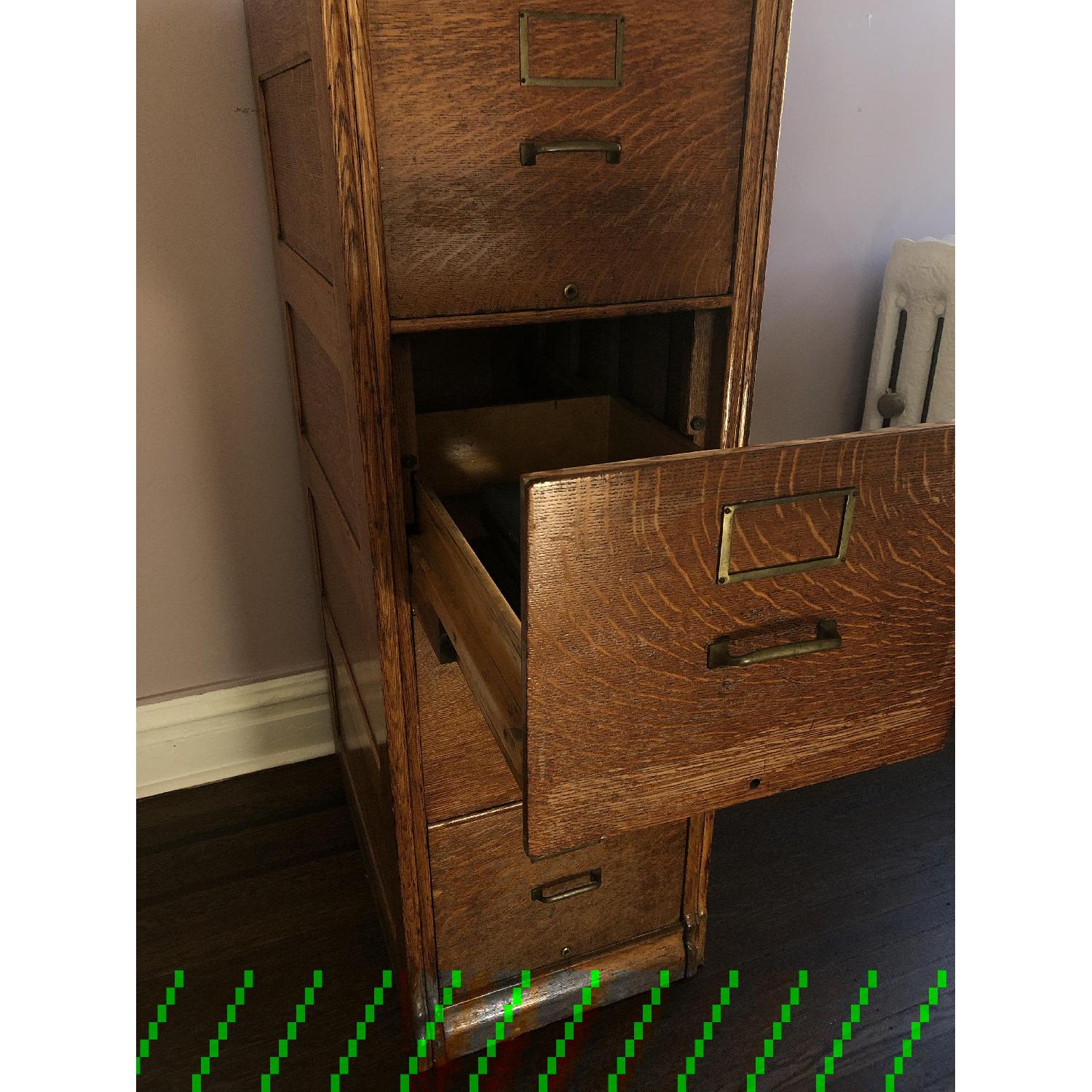 Antique Oak File Cabinet - image-3