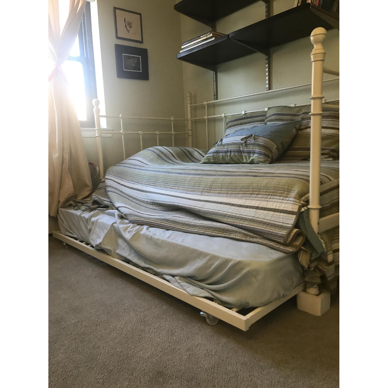 Ikea White Metal Daybed w/ Trundle - image-2