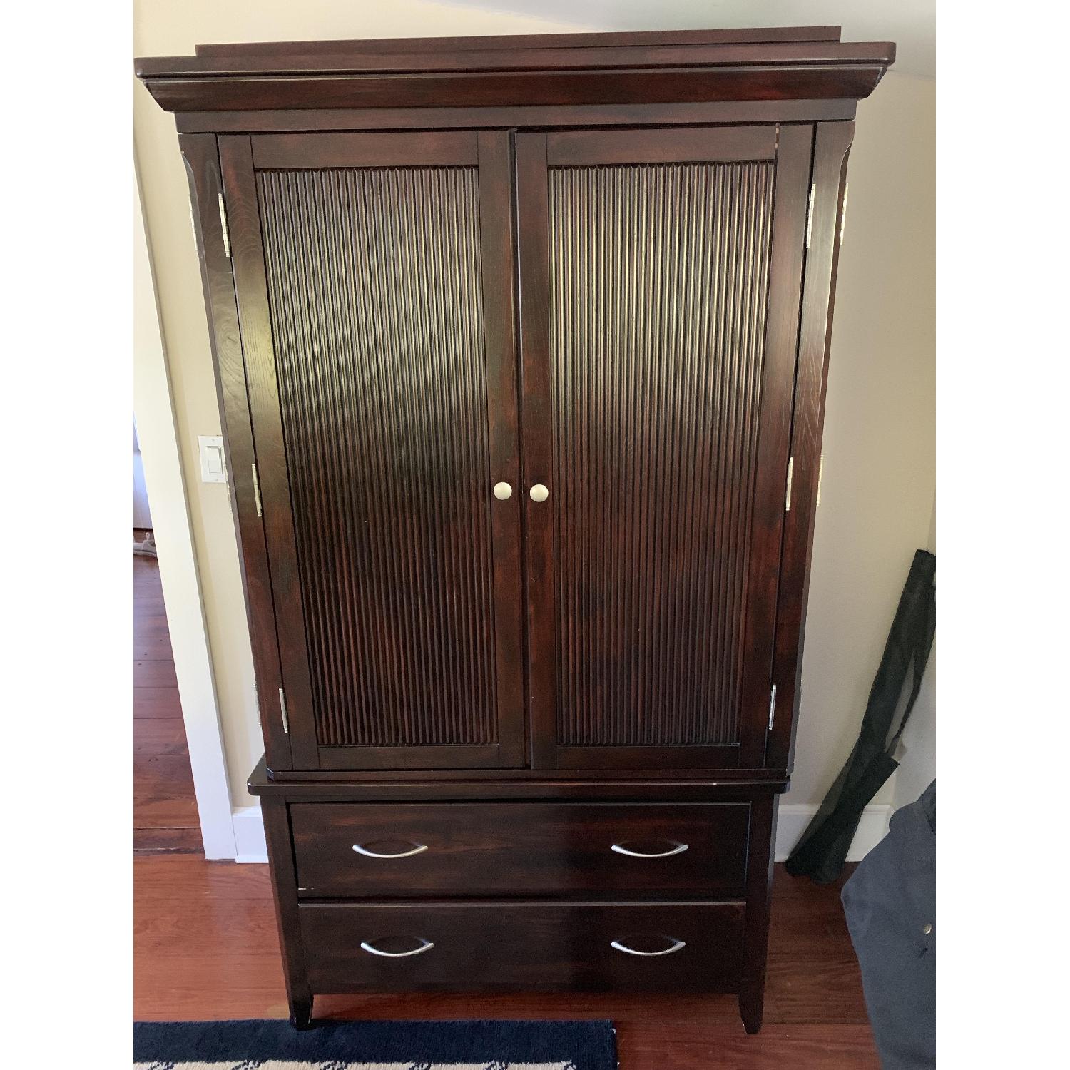 Raymour & Flanigan Wood Armoire AptDeco