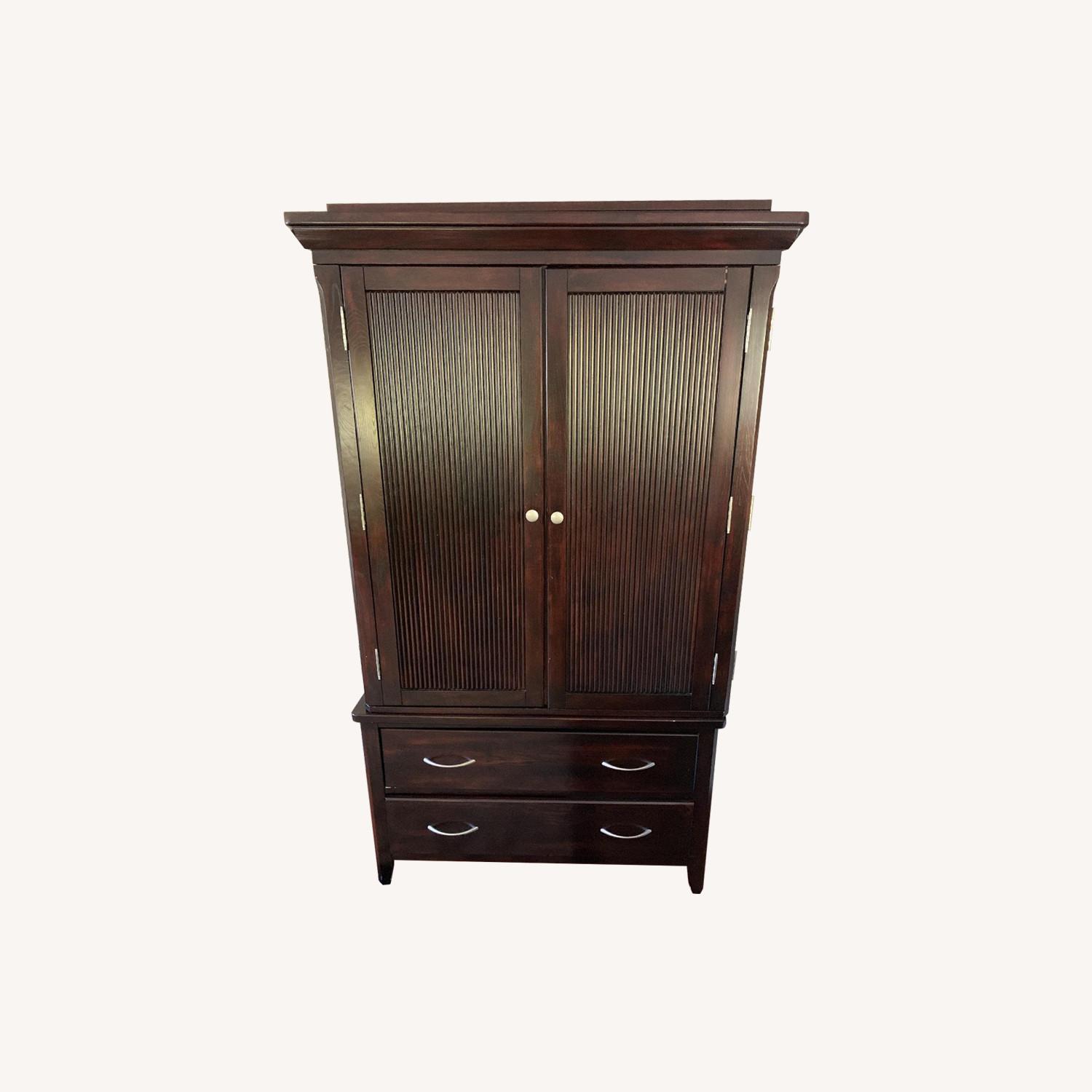 Raymour & Flanigan Wood Armoire AptDeco