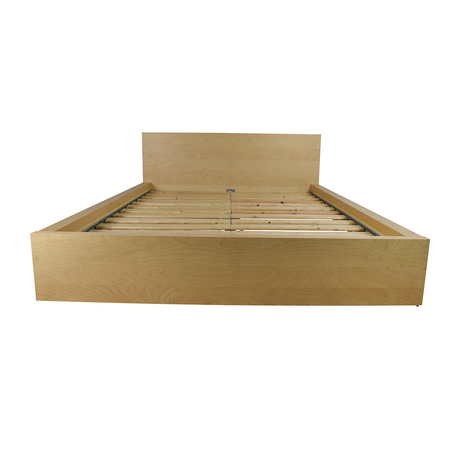 Ikea Queen Bed w/ 2 Storage Drawers AptDeco