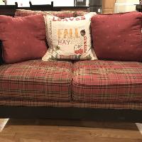 Broyhill Furniture Plaid Upholstered Loveseat For Sale On Aptdeco