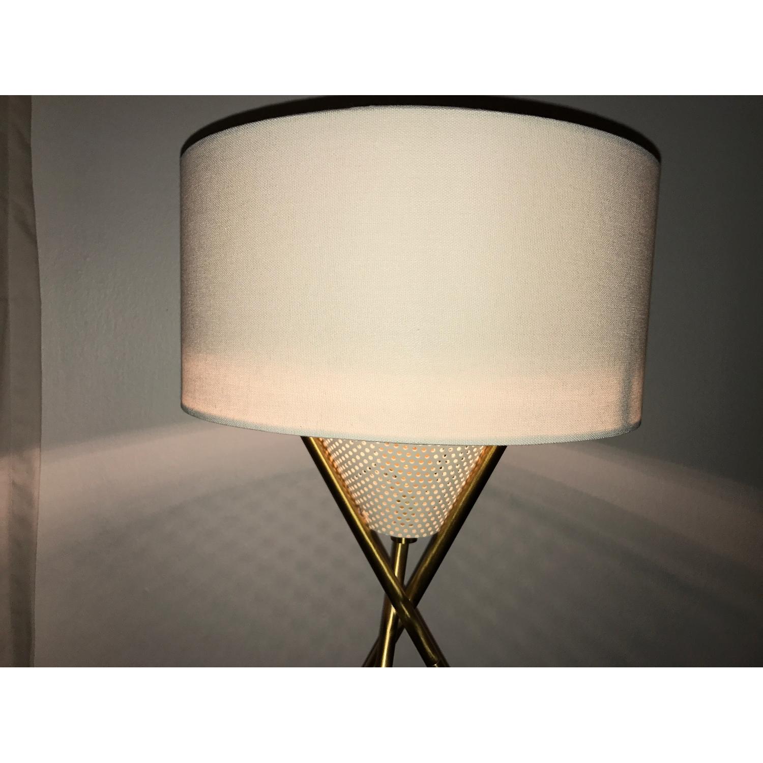West Elm Mid-Century Tripod Table Lamp in Antique Brass - image-2