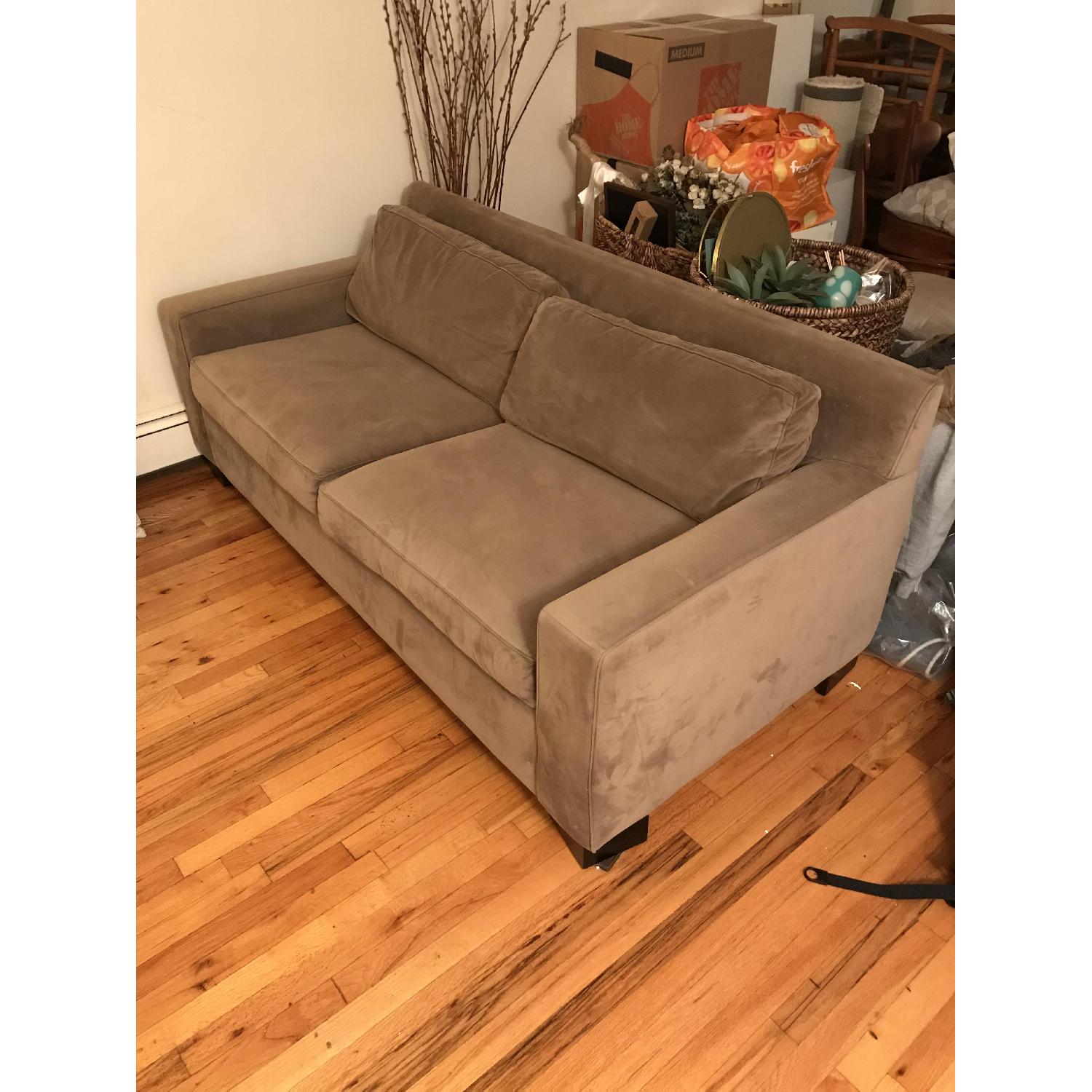 West Elm Sleeper Sofa in Forrest Suede - image-2