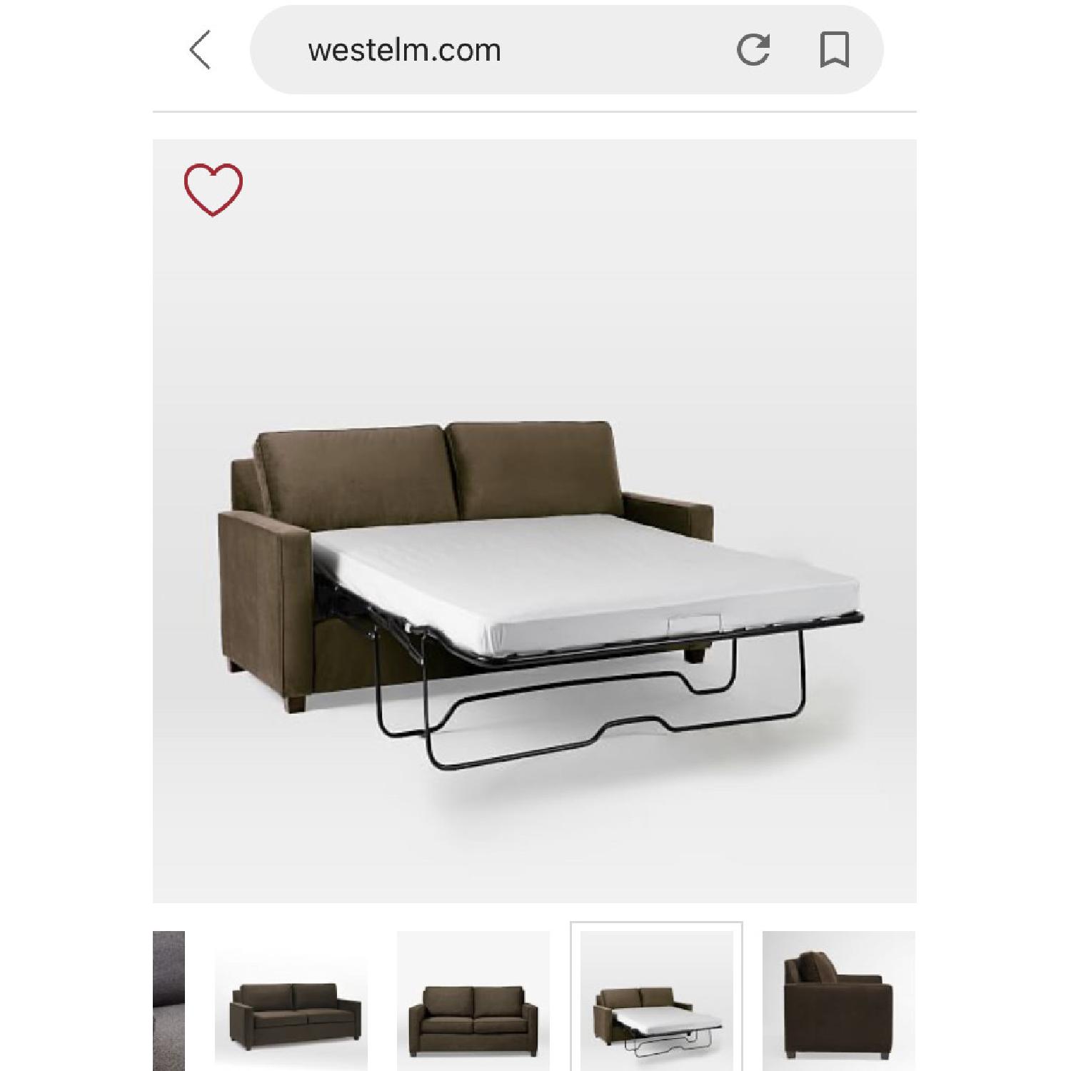 West Elm Sleeper Sofa in Forrest Suede - image-3