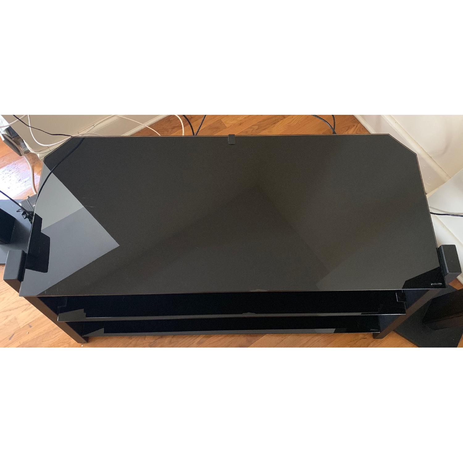 Black 3 Tier Glass TV Stand - image-1