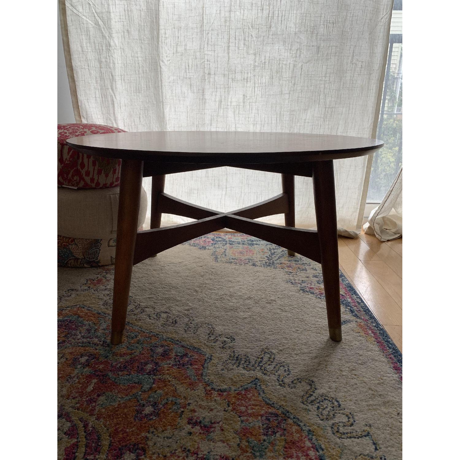 West Elm Reeve Mid-Century Round Walnut Coffee Table - image-4