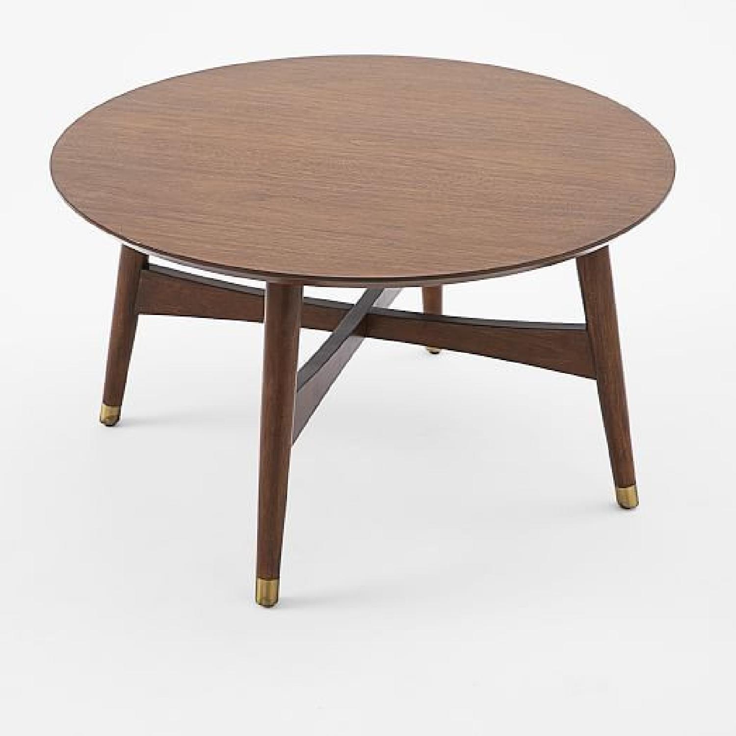West Elm Reeve Mid-Century Round Walnut Coffee Table - image-6