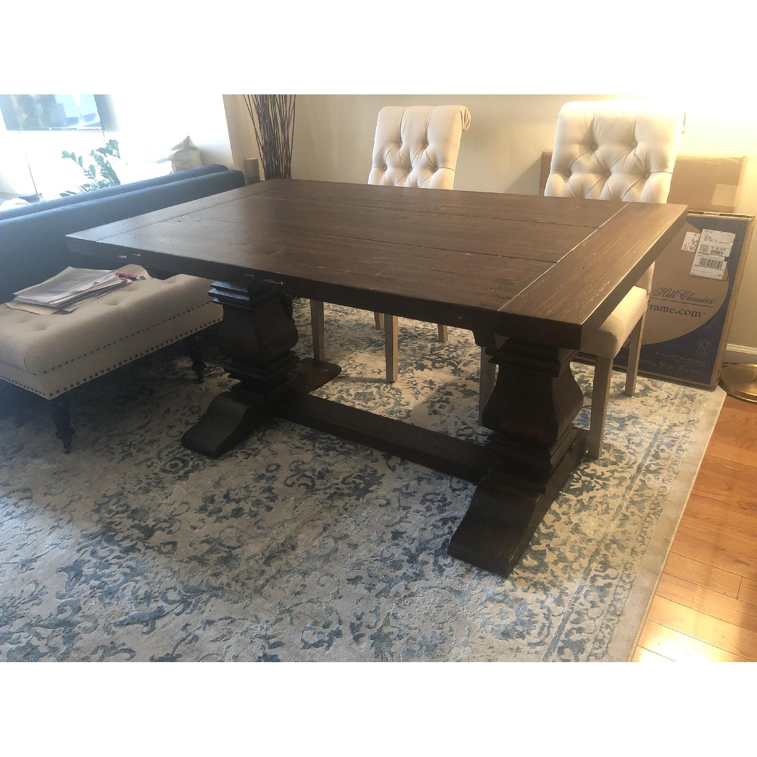 Restoration Hardware Salvaged Wood Trestle Extension Table - image-3