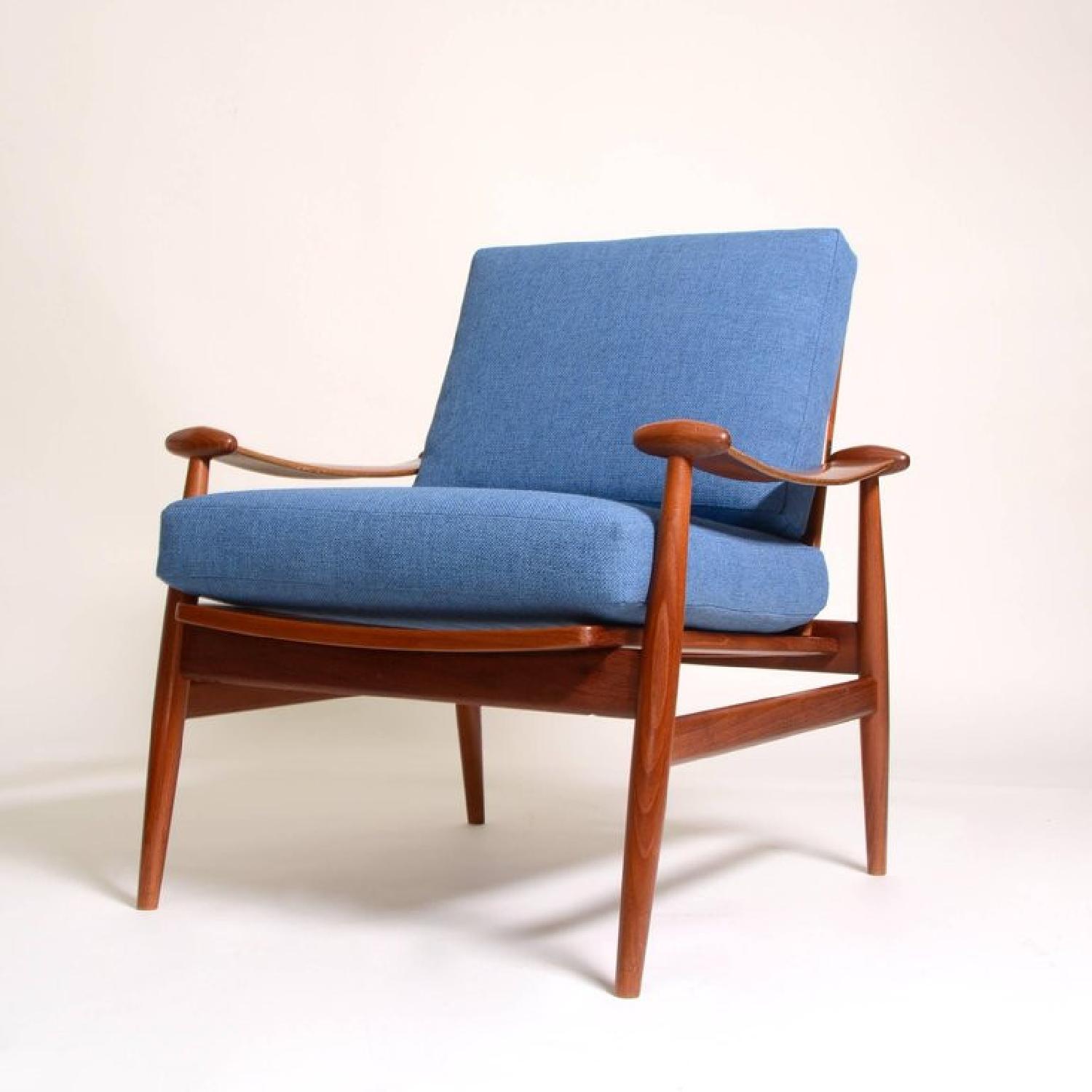 France & Daverkosen Finn Juhl Spade Chairs in Blue Mohair - image-6